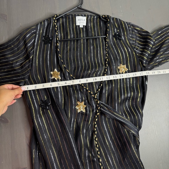 MISA Los Angeles Striped Floral Long Dress - Picture 7 of 8